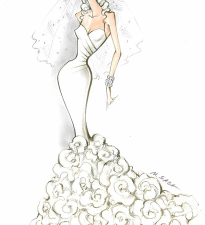 sketch and wedding dresd
