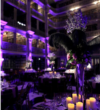 black, candlelights and feathers