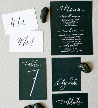 typography, menu and handlettering