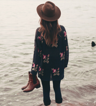 style, sweater and flowers