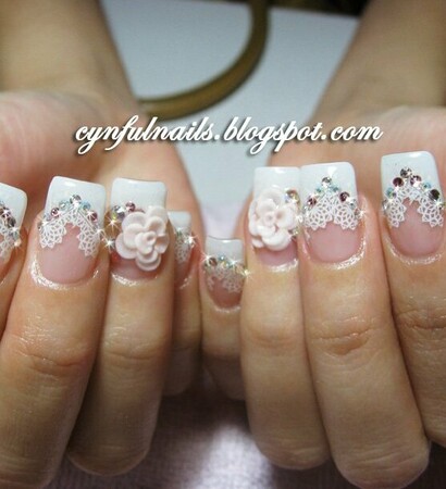bridal nail art, wedding nail art and nail art