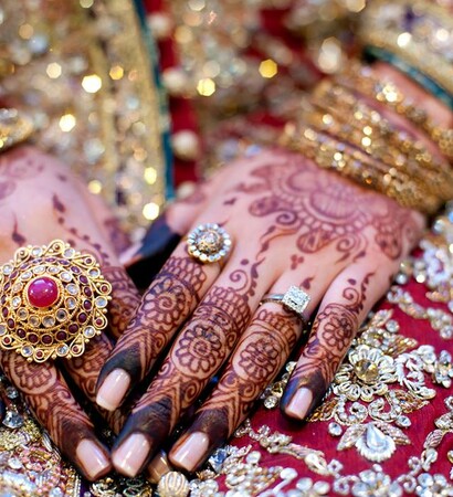 henna, fashion and bride