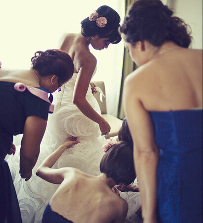 bride, wedding dress and wedding morning