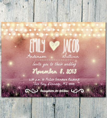 invitation, purple and night