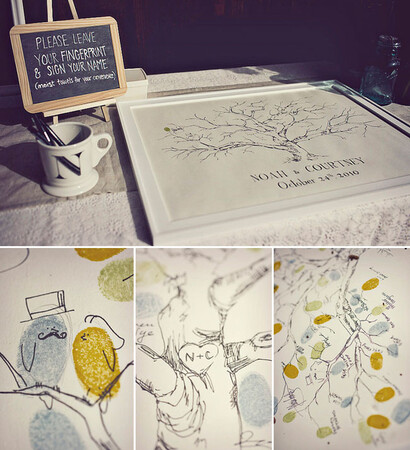 tree, guestbook and fingerprint tree