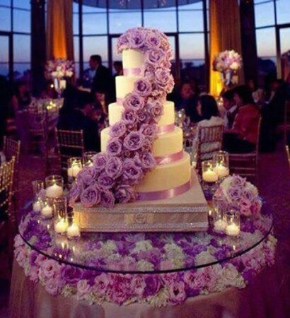 flowers, candles and cake