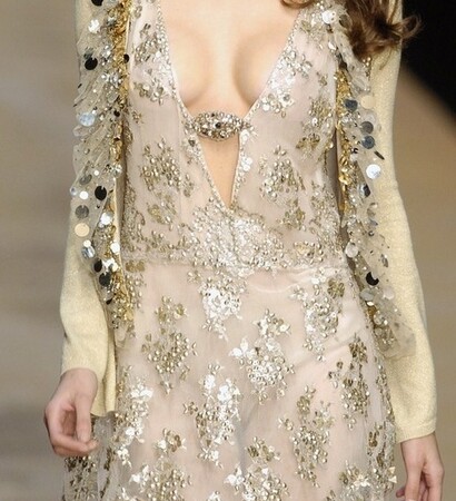 Couture, beaded and evening dress