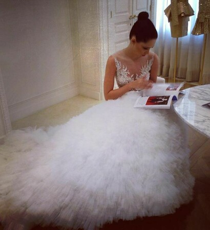 dress, white dress and Zuhair Murad