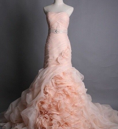 tulle dress, dream wedding dress and pink weding dress