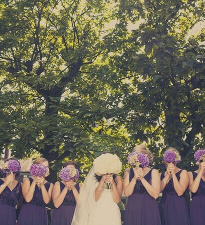 women, matrimonio and purple bridesmaid dress