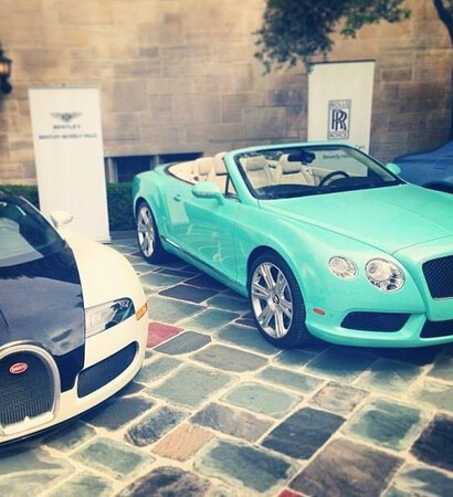 present, convertible and blue