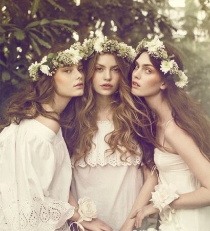 crown, girls and flower
