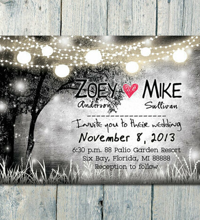 night, weddingcard and chalkboard