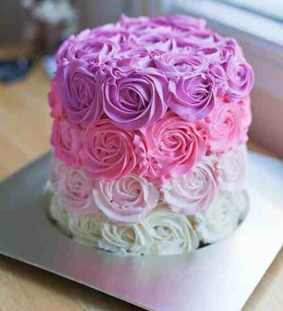 purple, cacke and pink