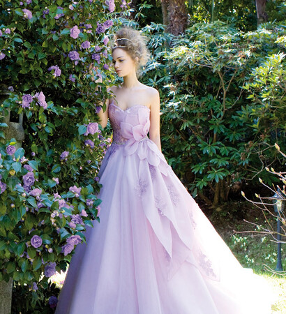 wedding dress, dress and lavender