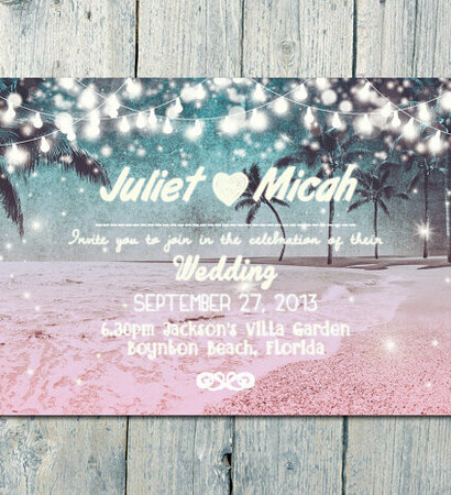 beach, etsy and weddingcard