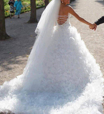laugh, girl and wedding dress