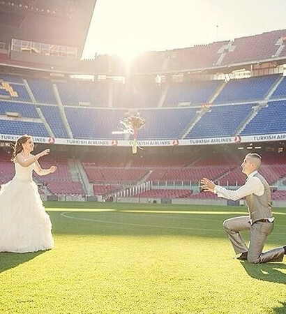 Barca, stadion and couple