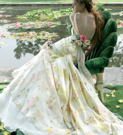 floral, jill stuart and wedding dress