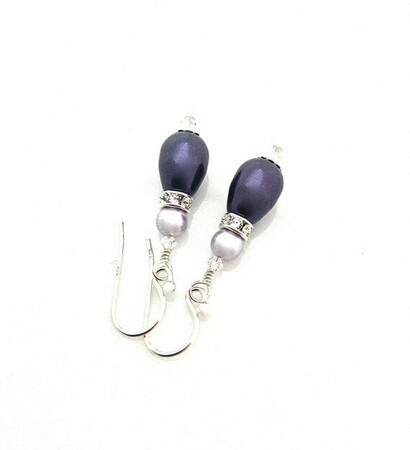 purple earrings, vegan and Swarovski