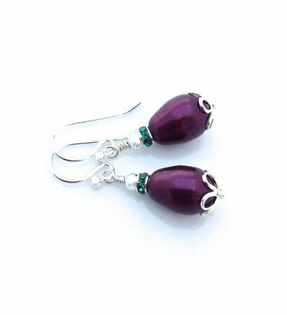 sterling silver, vegan and purple earrings