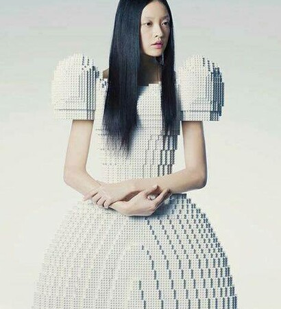wedding dress, art and lego