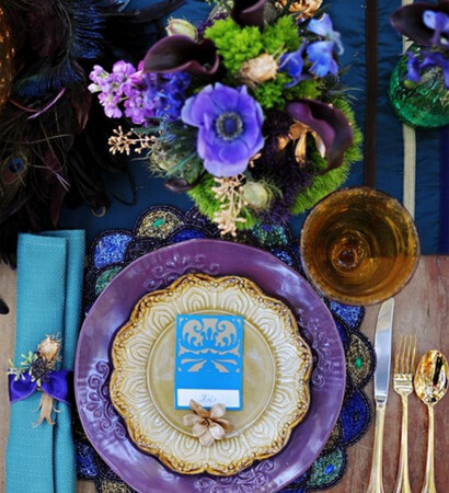 reception, bridal and peacock