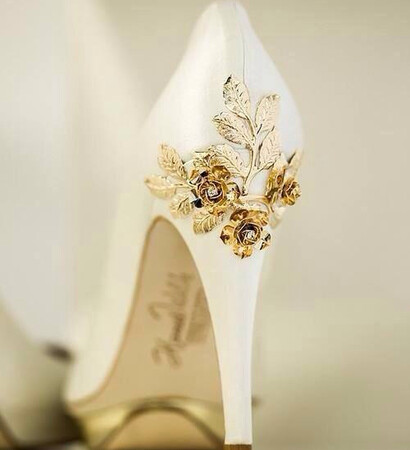 bride, shoes and white