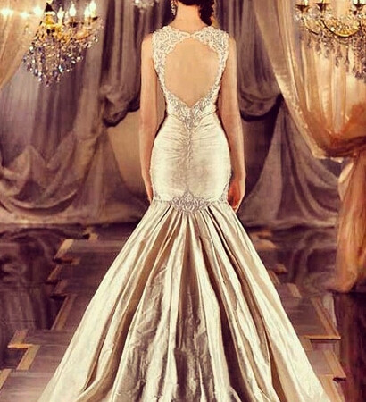 beautiful, ivory and dress