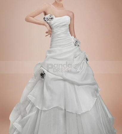 chiffon, court train flowers and neckline