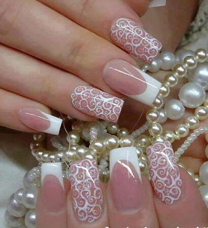 nailart, beige and cute