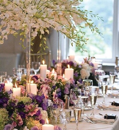 drinks, flowers and food