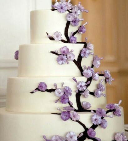 tree, flowers and cake