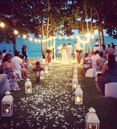 at the beach, lights and beauty