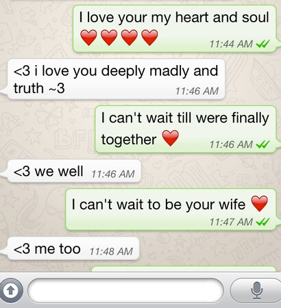he's perfect, text message and i'm in love