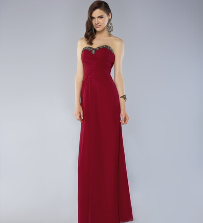 viola chan, dark red and elegant dress