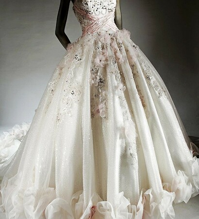 white, flower wedding dress and wedding dress 2014