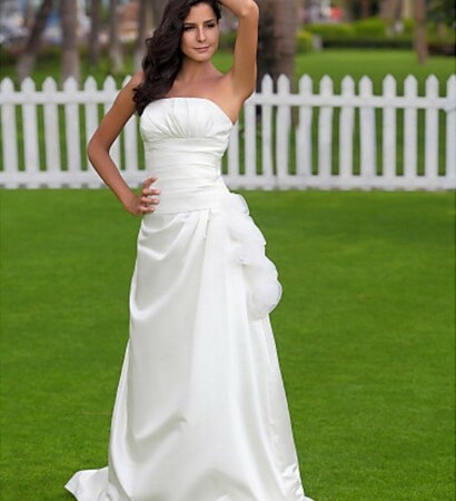 long, wedding gown and white wedding dress