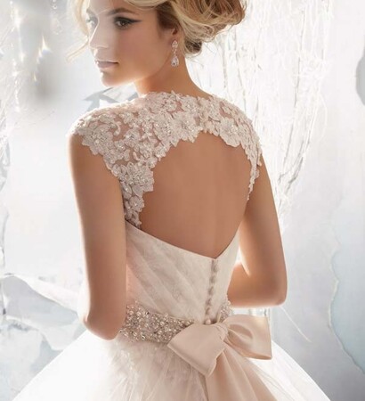 mori lee, white and glamour