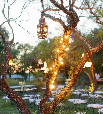 lighting, romantic and outdoor wedding