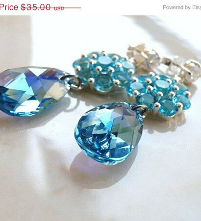 earrings, Swarovski and cz