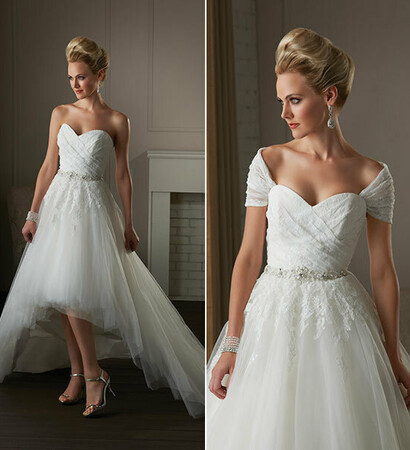 high low wedding dress and en