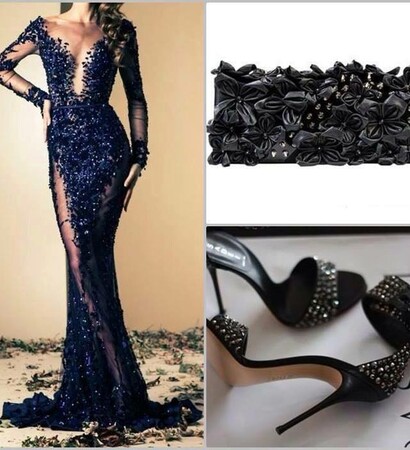 dress, payette and black