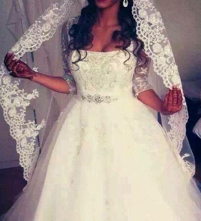 wedding dress, dress and beautiful