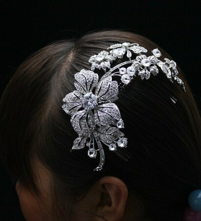 crystal, hair jewelry and bridal comb