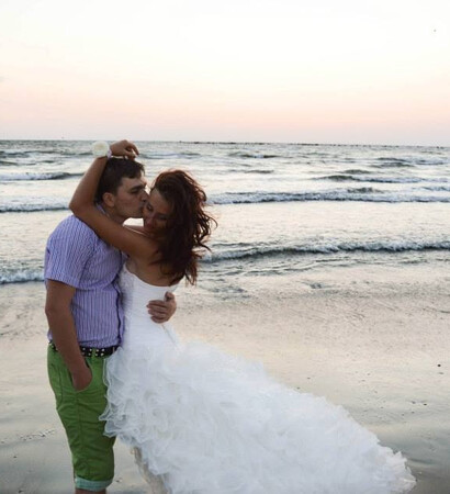 trash the dress, bride and seaside bride