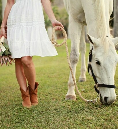 dresse, flower and horse