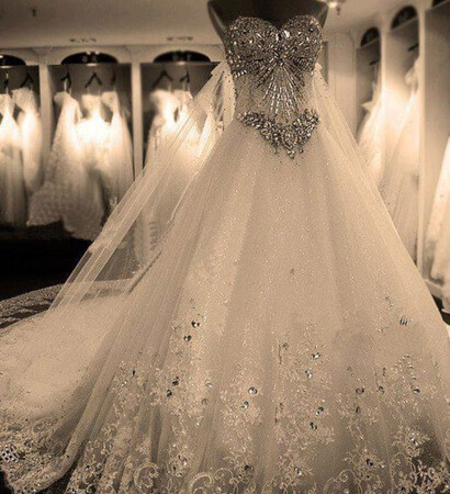 white, train and sequins