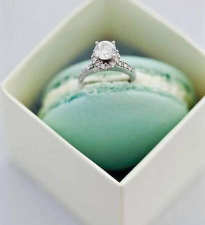 macaroon, ring and propose