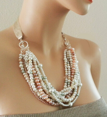wedding necklace, wedding jewellery and pearl chunky necklace